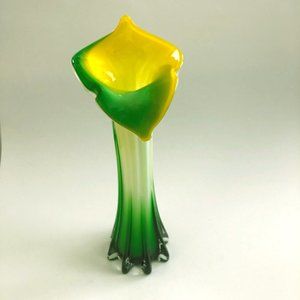 VINTAGE Jack-in-the-Pulpit Hand Blown Art Vase